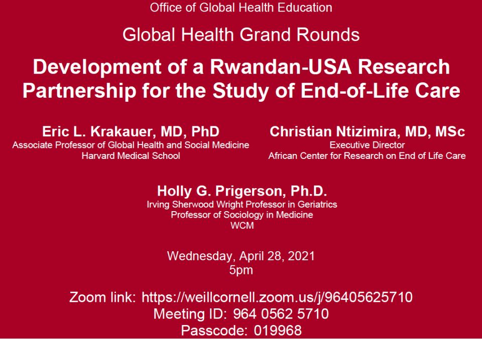 Global Health Grand Rounds Global Health Grand Rounds
